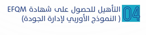 التأهيل للحصول على شهادة EFQM (النموذج الأوربي لإدارة الجودة).